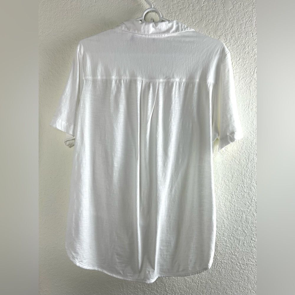 Theory White Button Down Tie Front Shirt - Picture 4 of 7